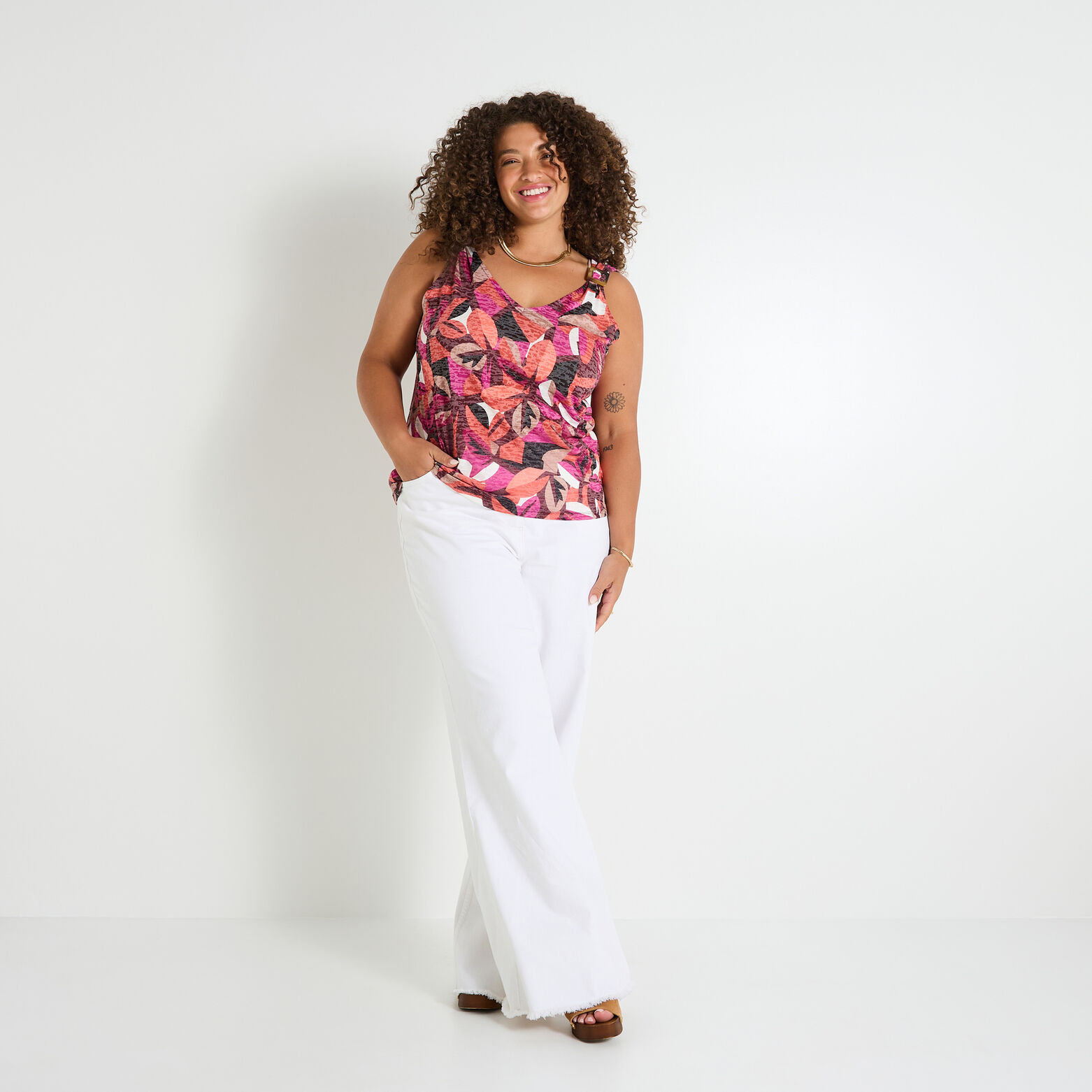 Débardeur col V femme