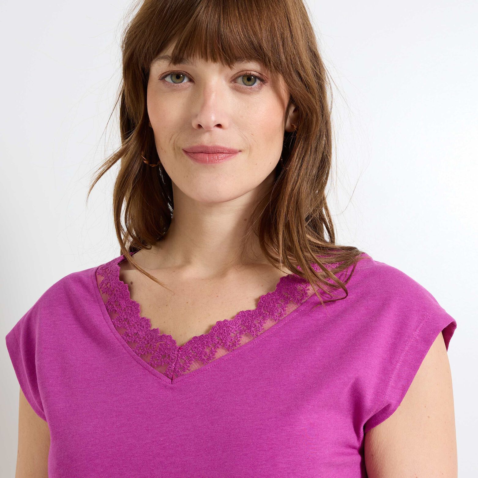 T-shirt col V femme