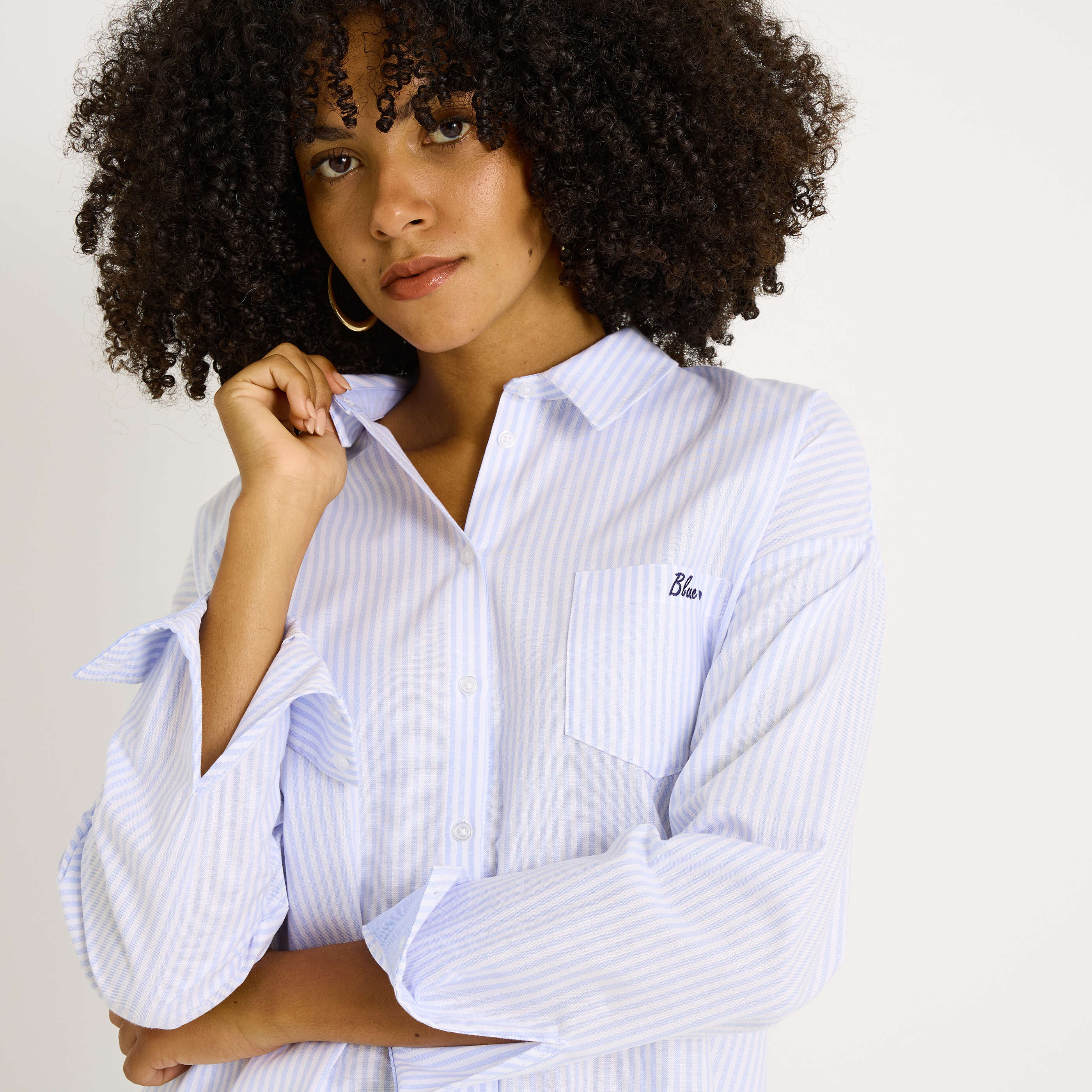 Chemise oversize ray&eacute;e femme