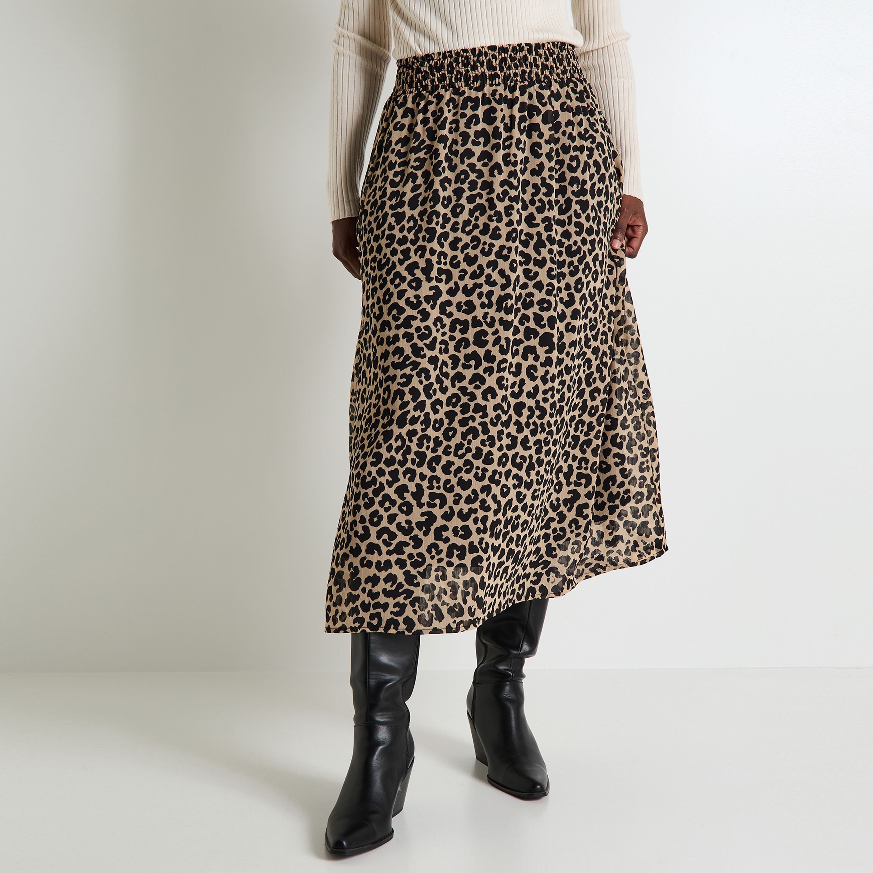 Jupe imprim&eacute; l&eacute;opard femme