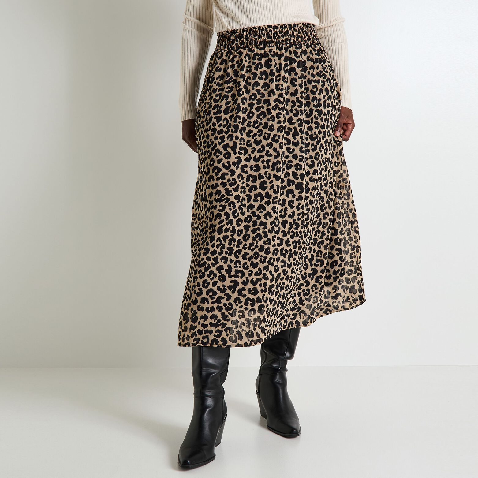 Jupe imprimé léopard femme