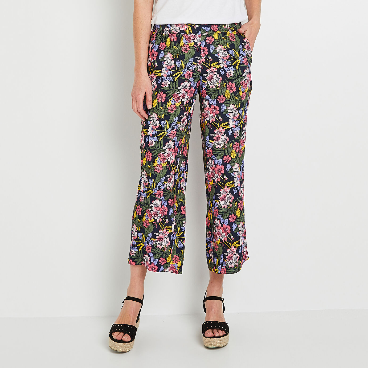 Pantalon large en crèpe femme