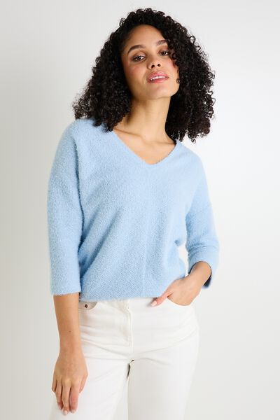 Pull col V femme