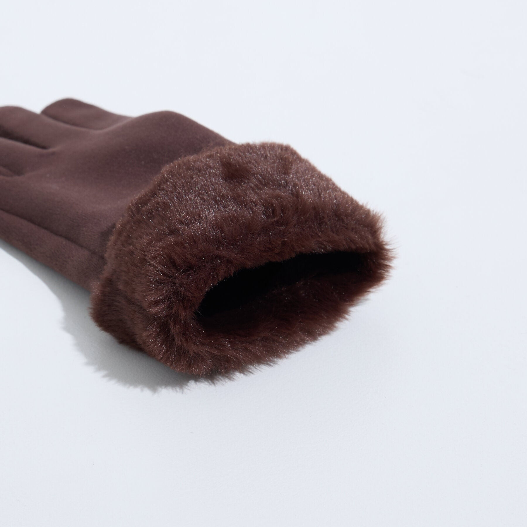 Gants chauds tactiles &agrave; bord doux femme