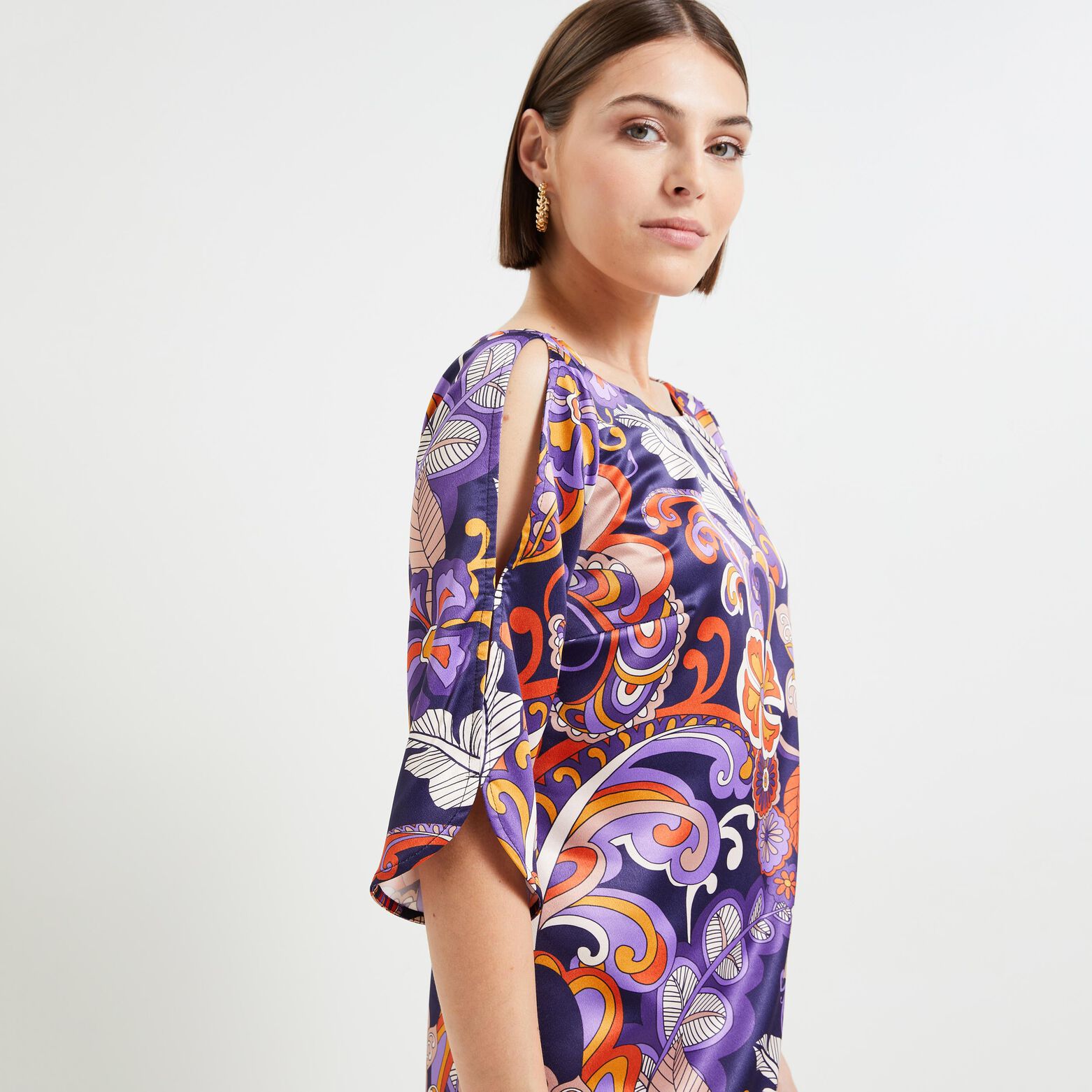 Robe genoux imprimée femme