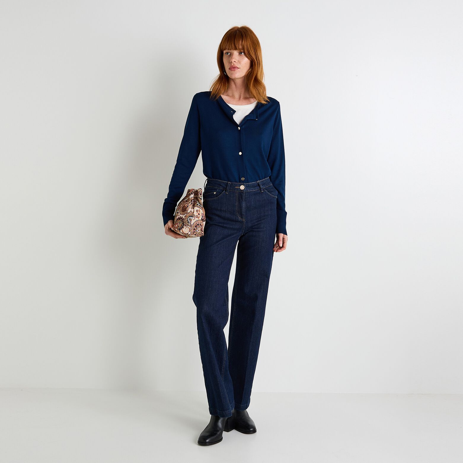 Gilet col rond femme