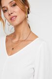 T-shirt uni col V femme