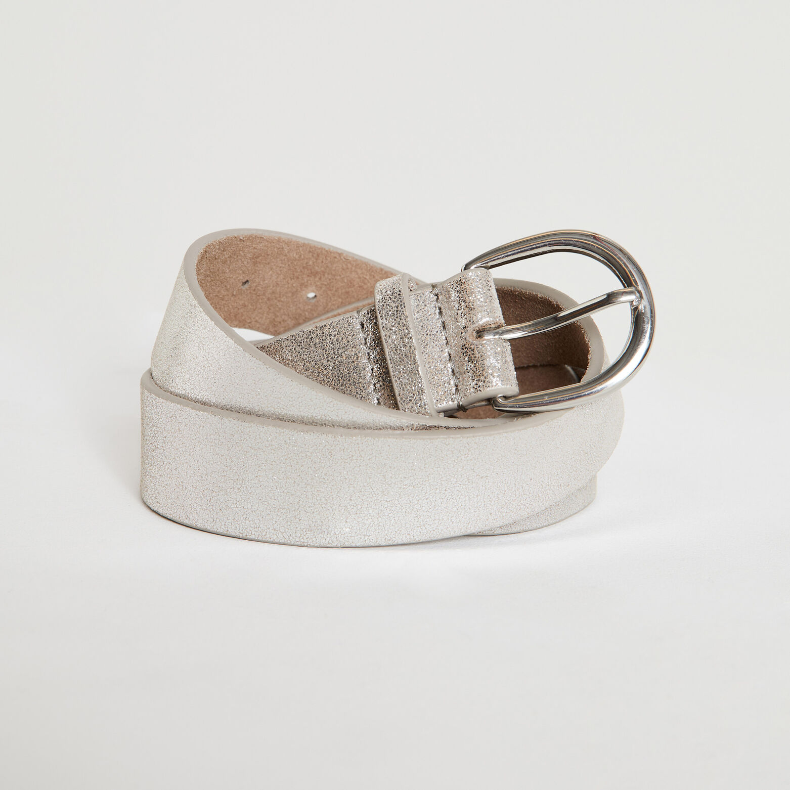 Ceinture irisée croûte de cuir femme
