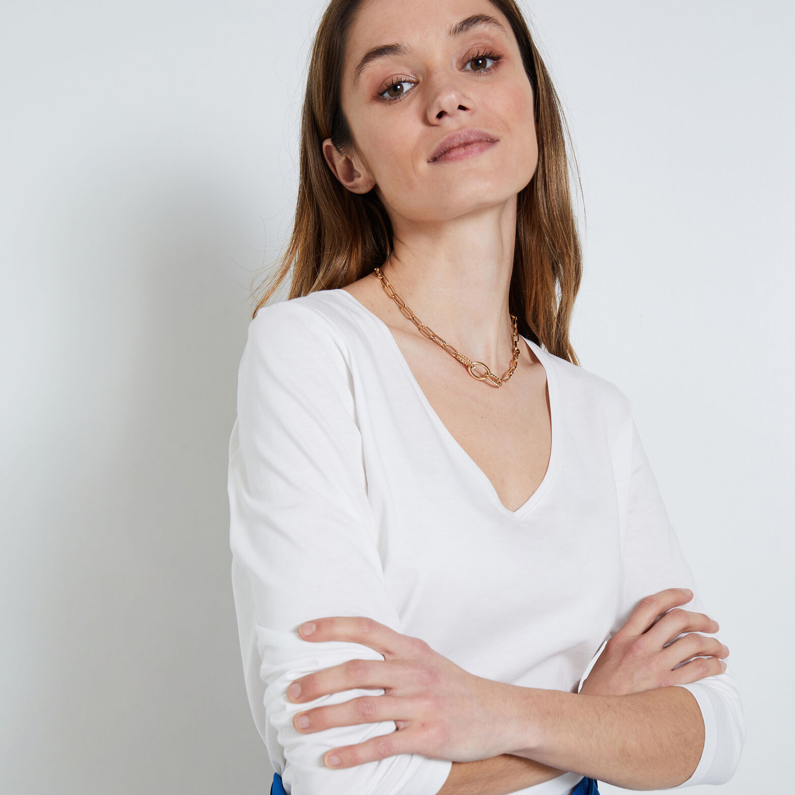 Tshirt col V femme