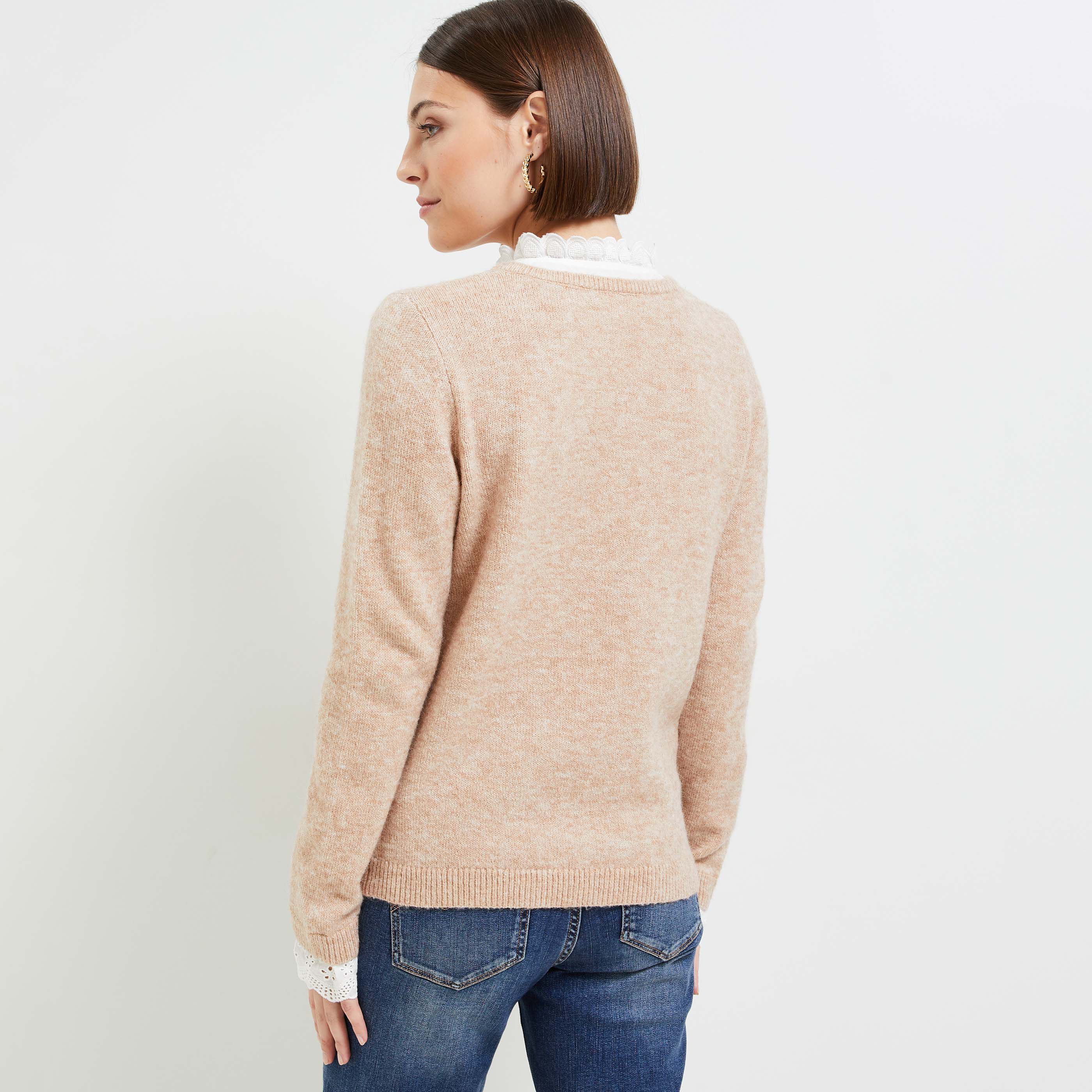 Pull bi matière best sale
