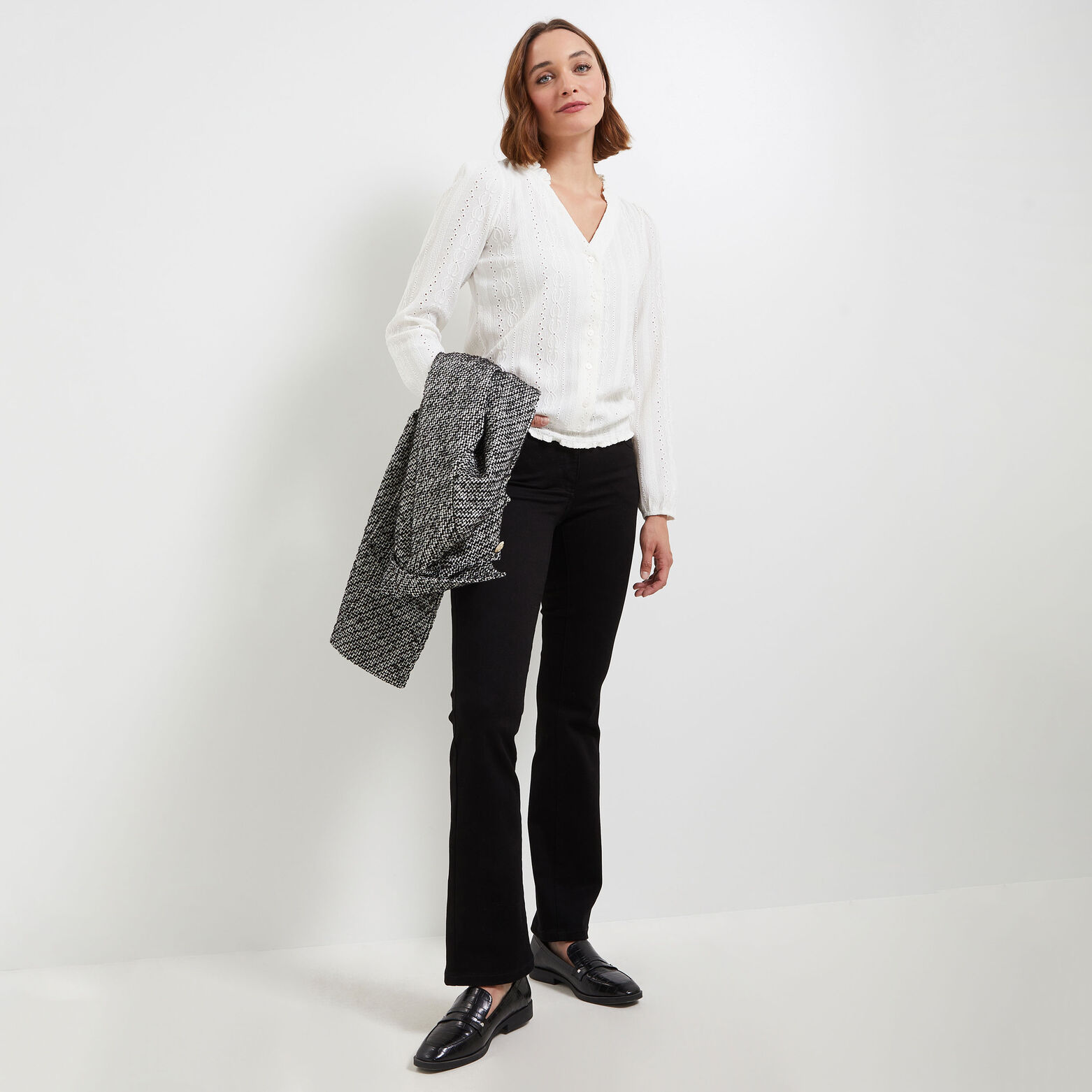T-shirt col victorien femme
