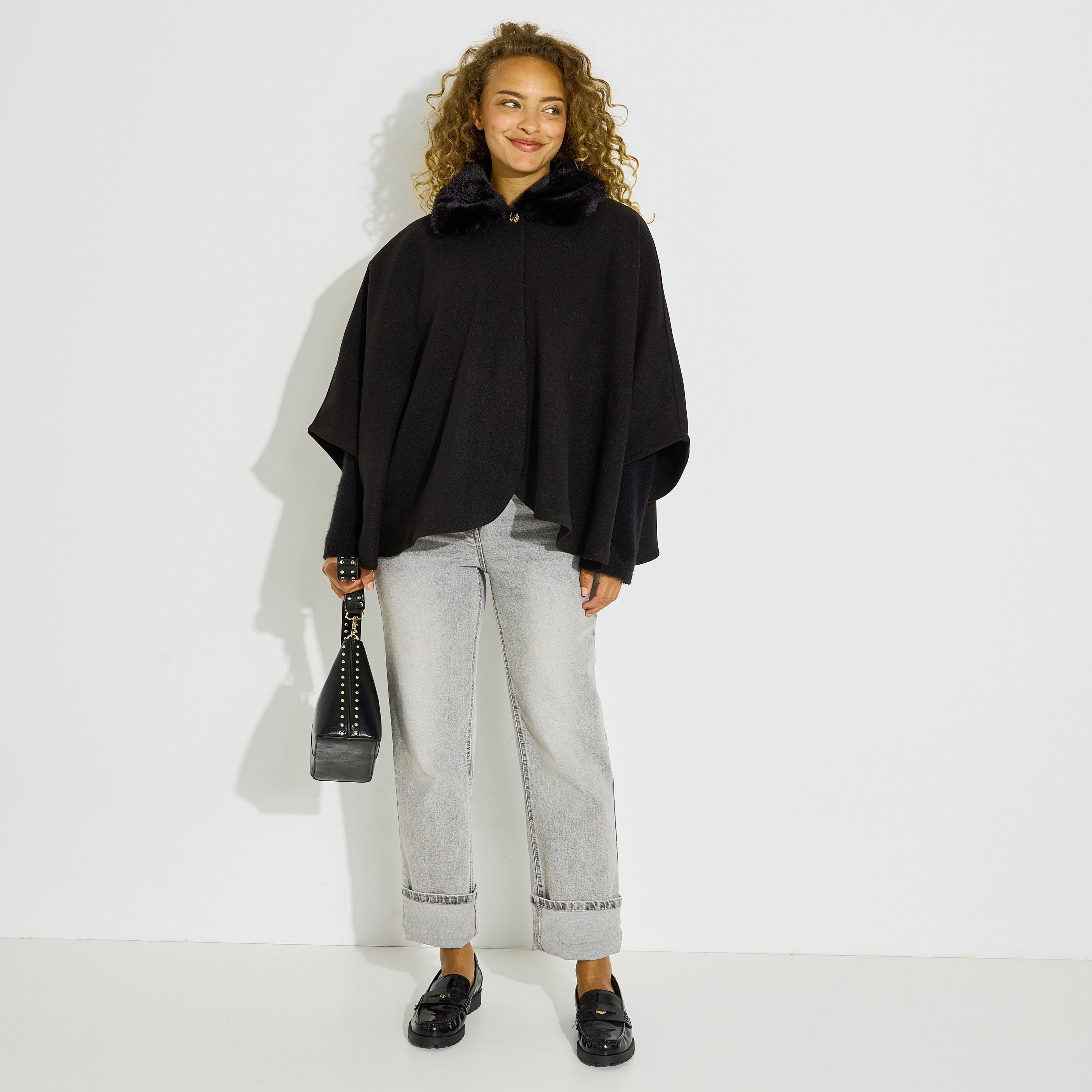  Poncho uni femme