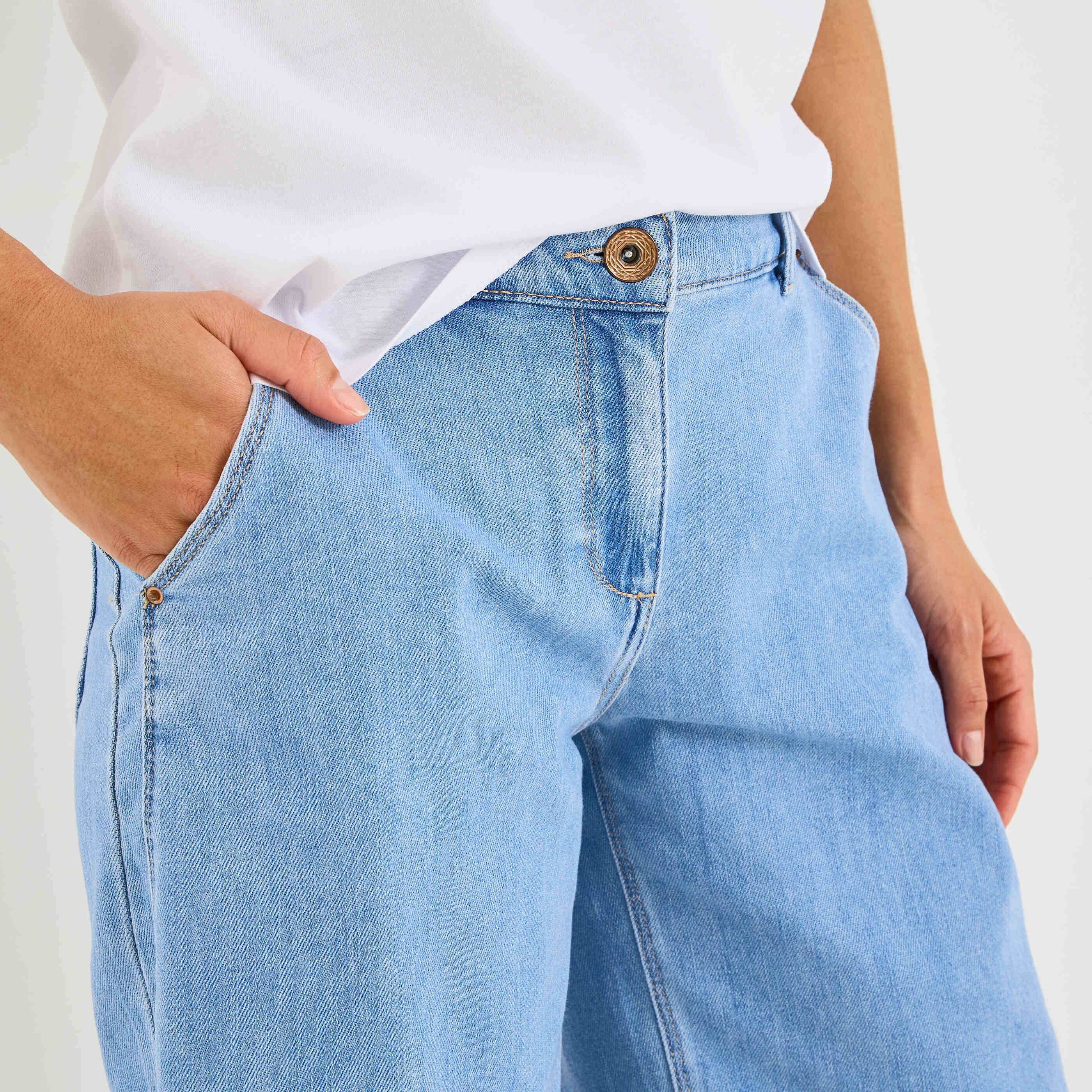 Bermuda ample en jean femme