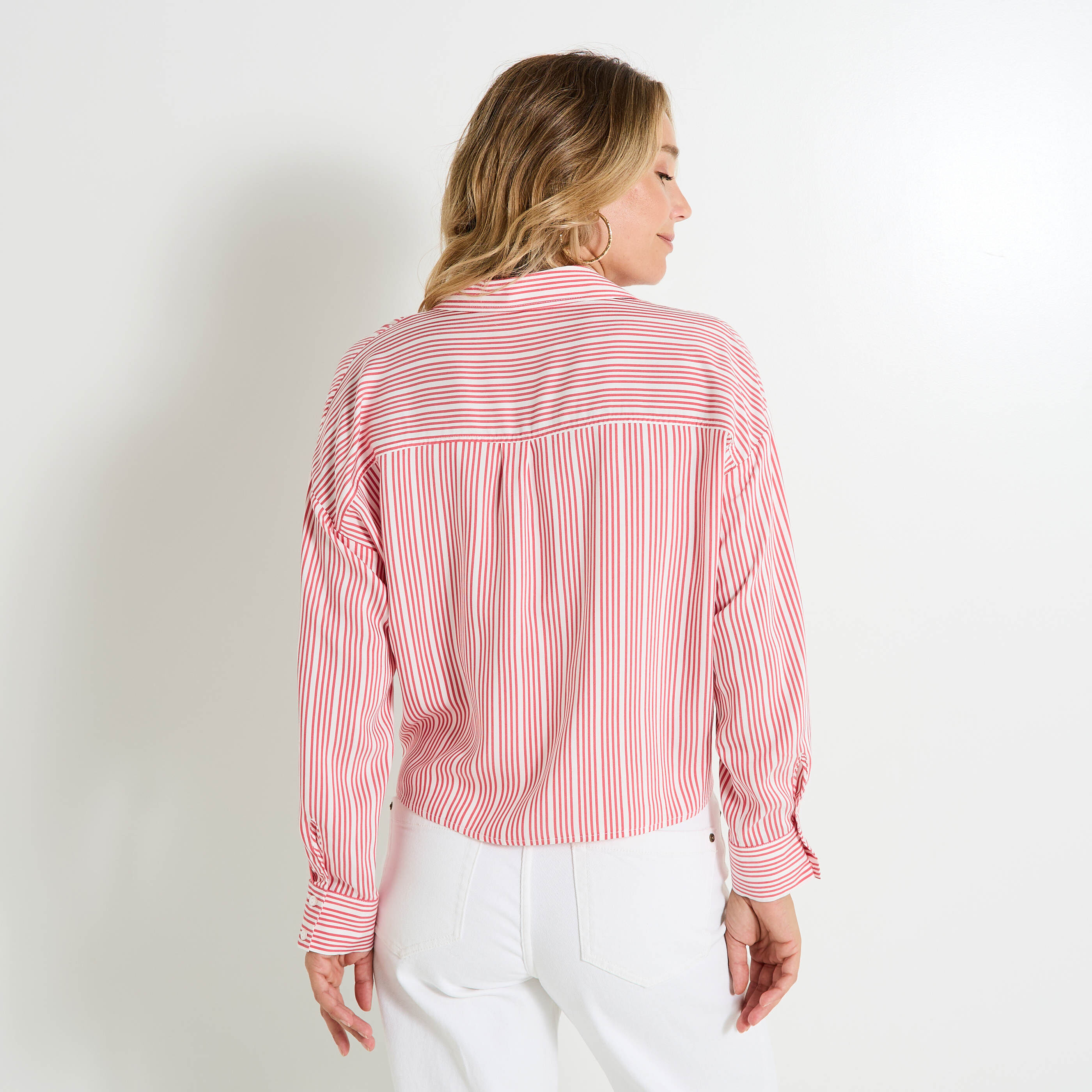 Chemise ray&eacute;e fluide femme