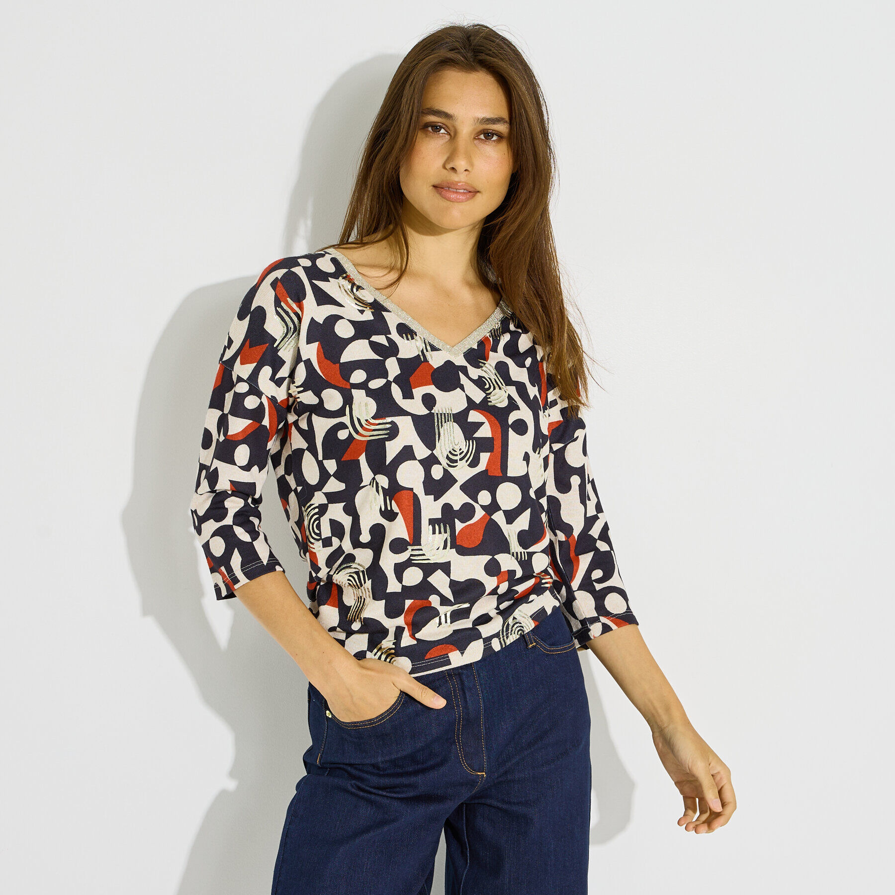 T-shirt manches 3/4 original femme