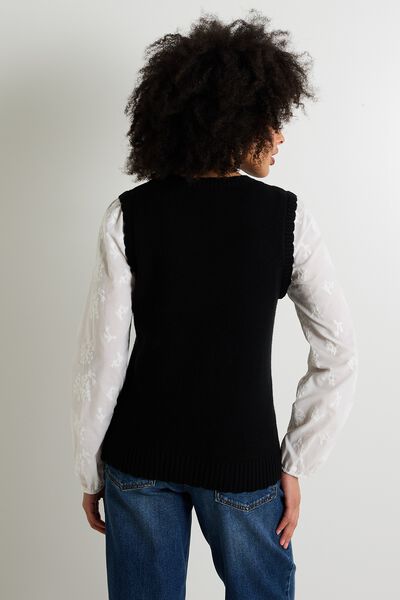Pull bi-matière femme