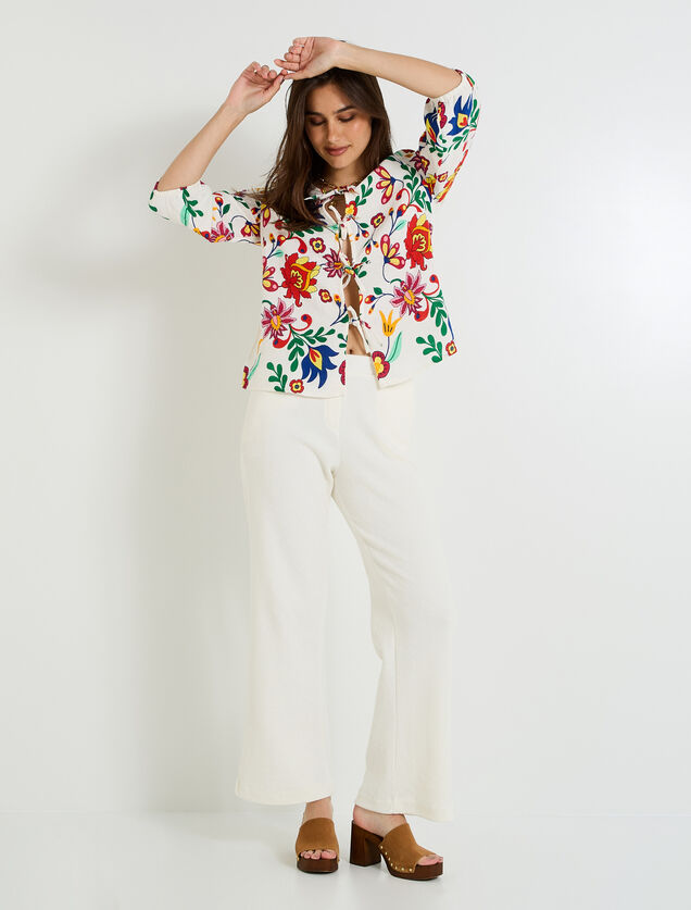 Blouse à nouer imprimée femme