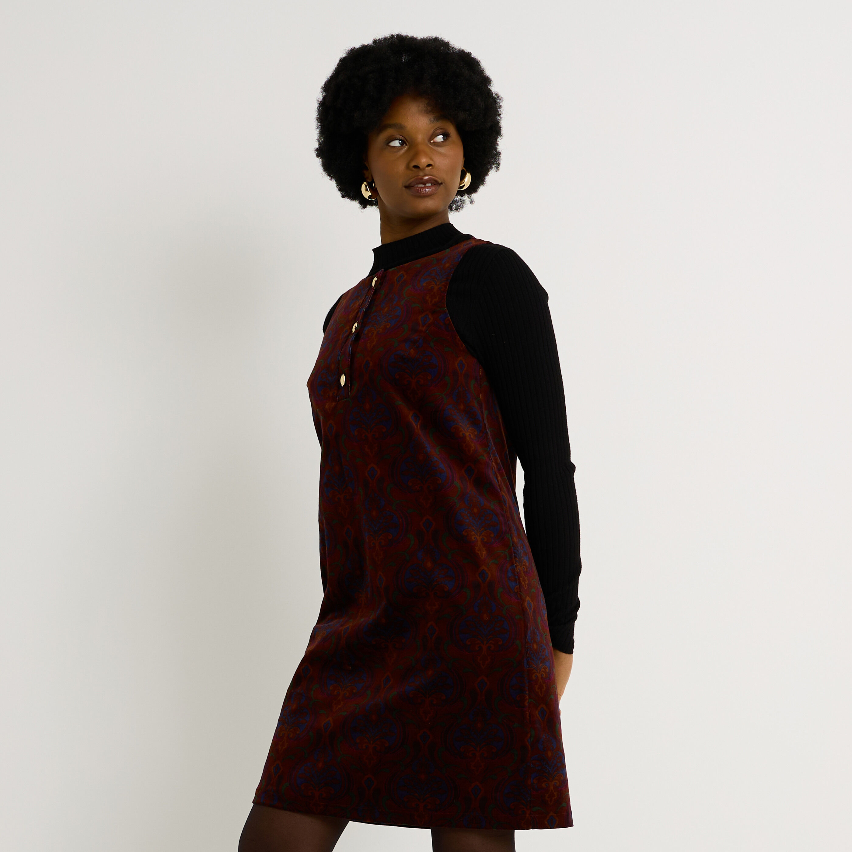 Robe en velours sans manches