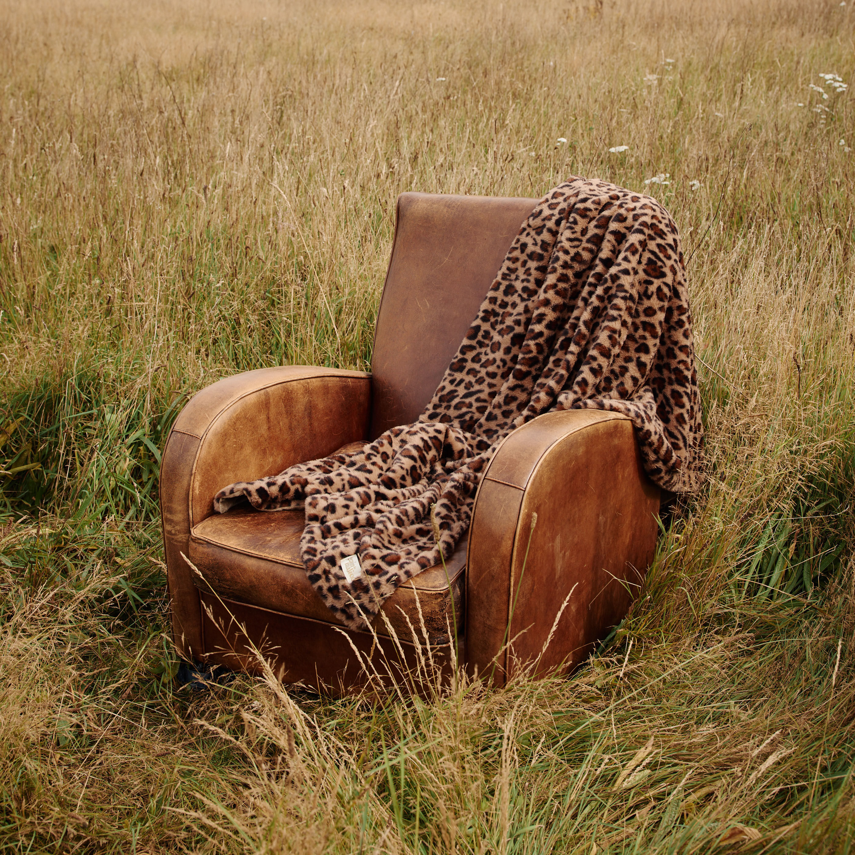 Plaid doux et chaud imprim&eacute; l&eacute;opard