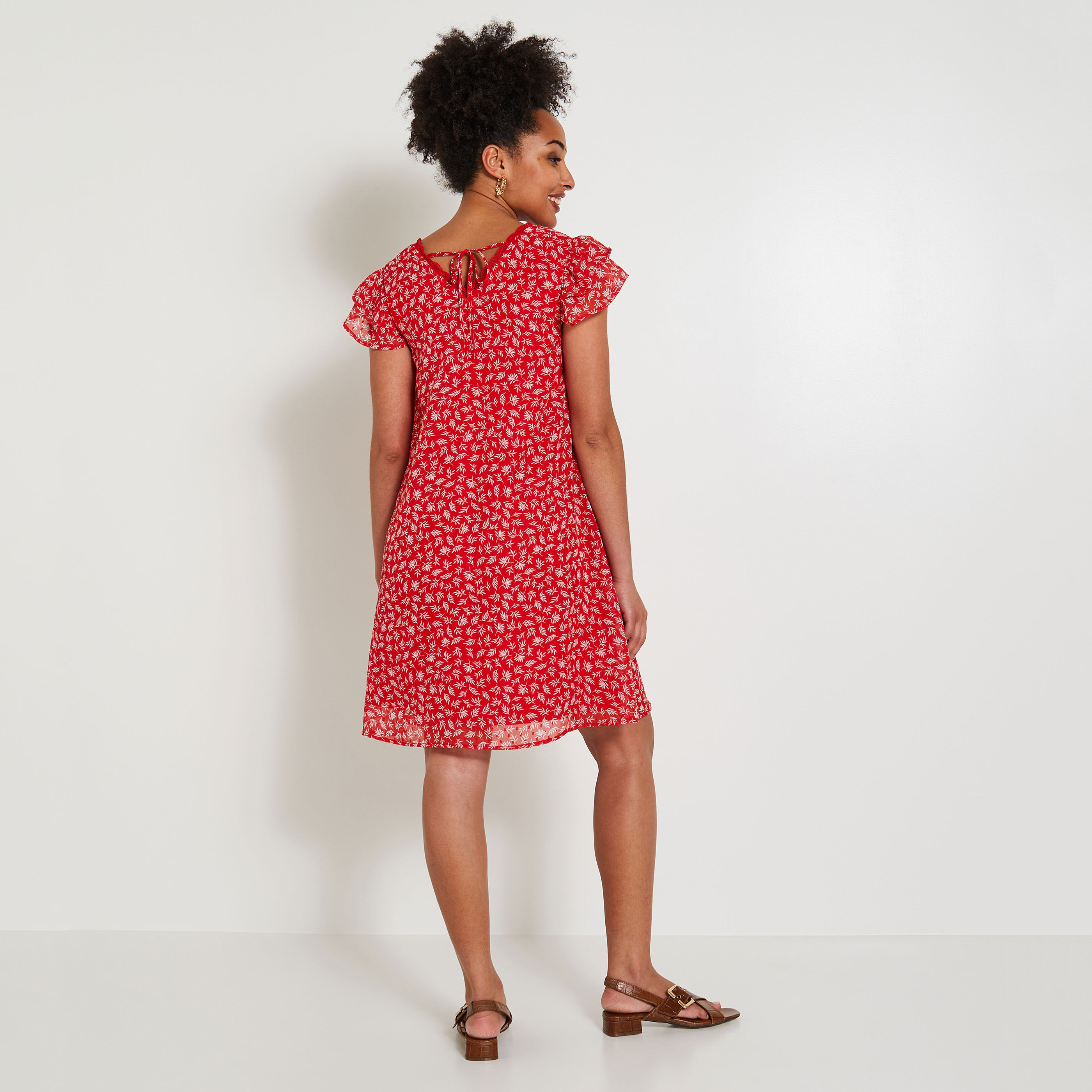 Robe plumetis femme ROUGE Graindemalice