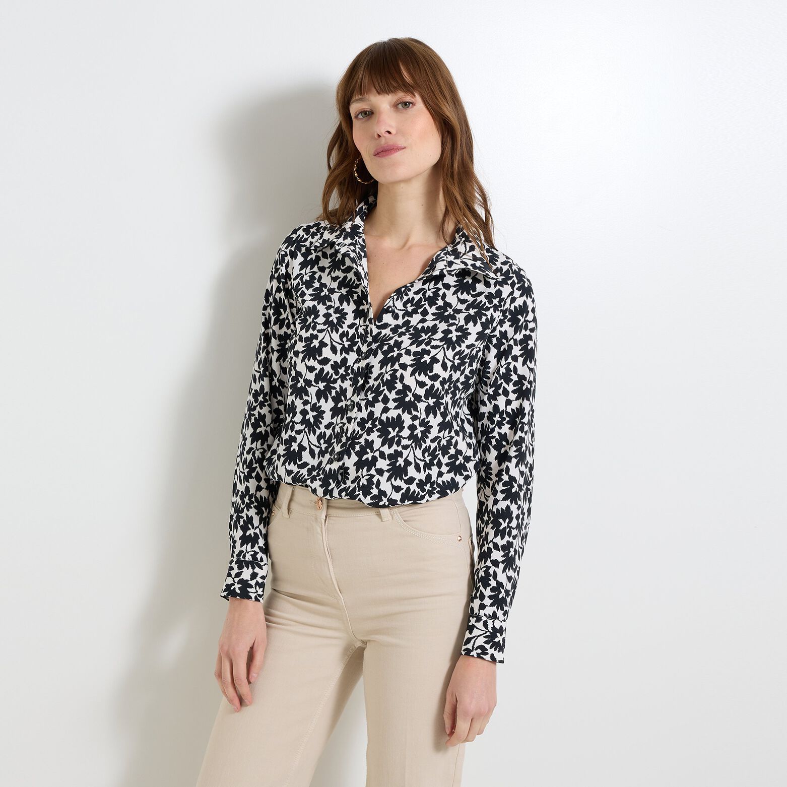 Chemise imprimé fleuri femme