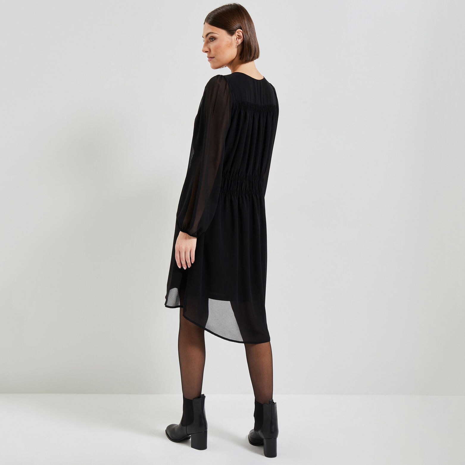 Robe voile manches longues femme