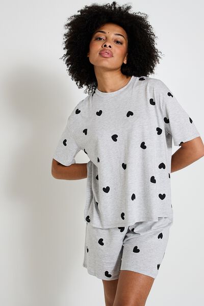 Tshirt pyjama coeur femme