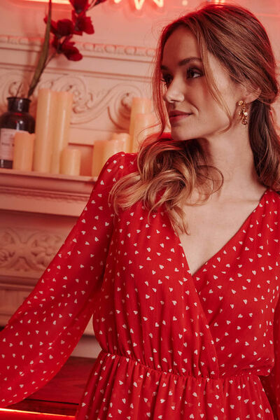 Robe imprimée coeurs femme