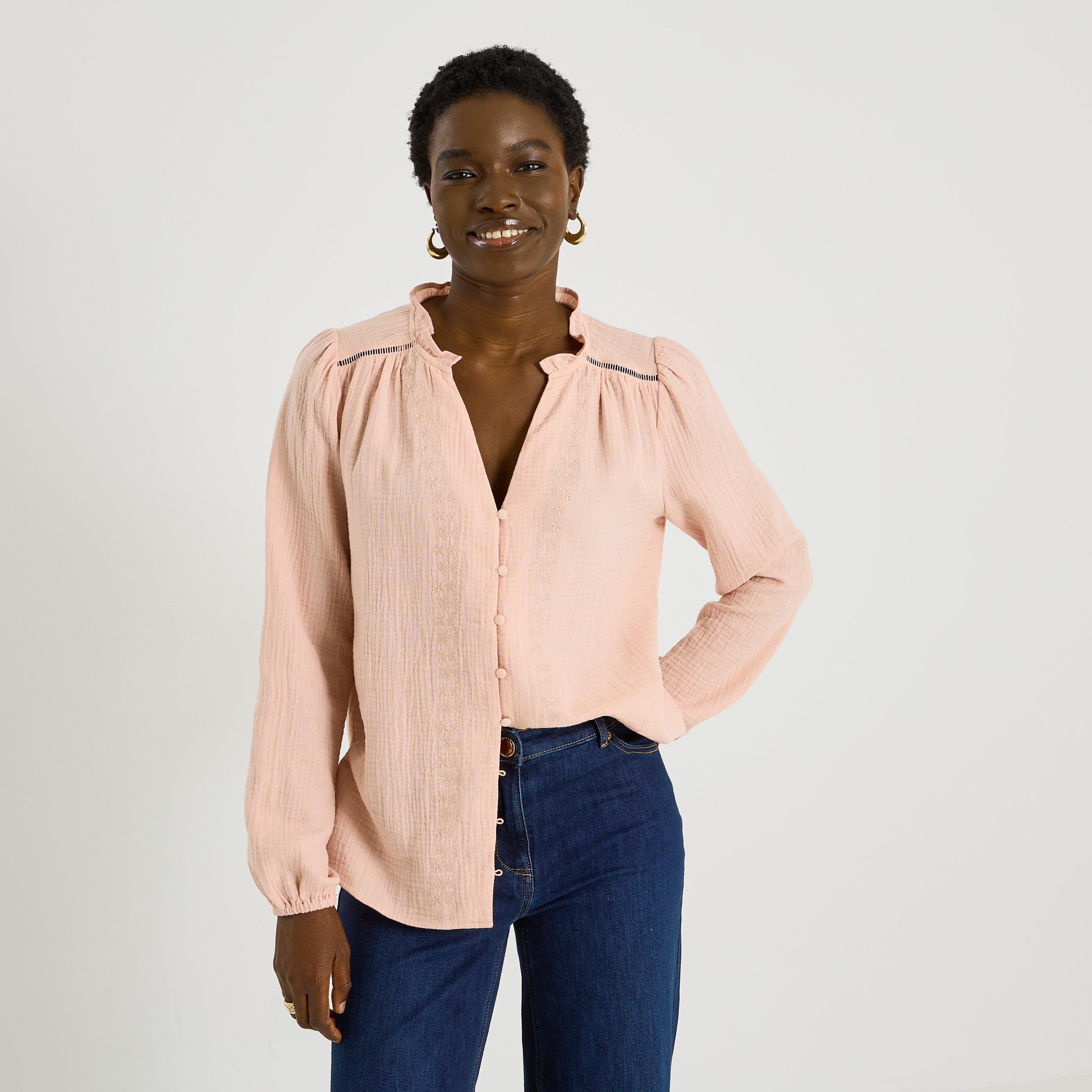 Chemise en gaze de coton femme