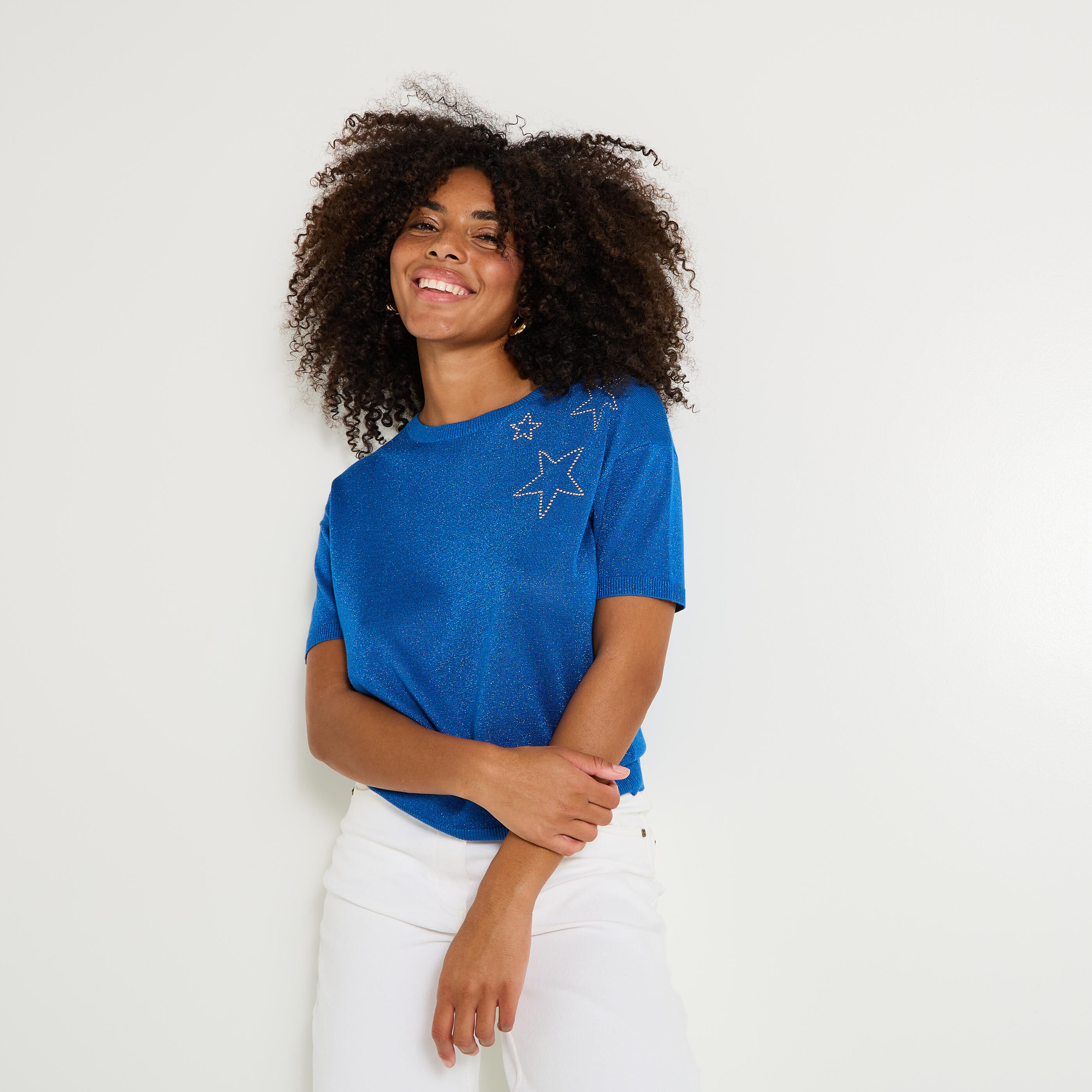 Pull manches courtes femme