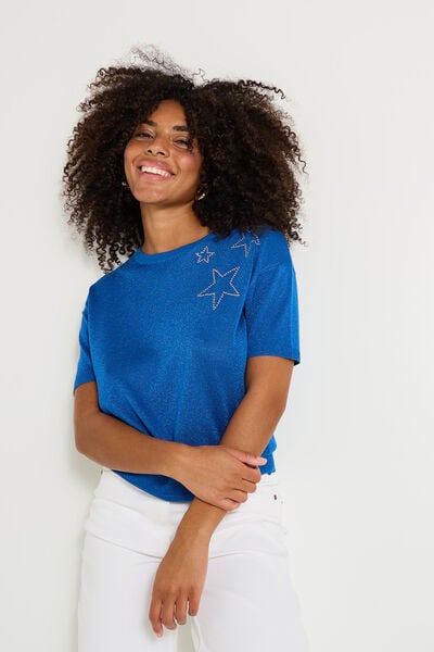 Pull manches courtes femme