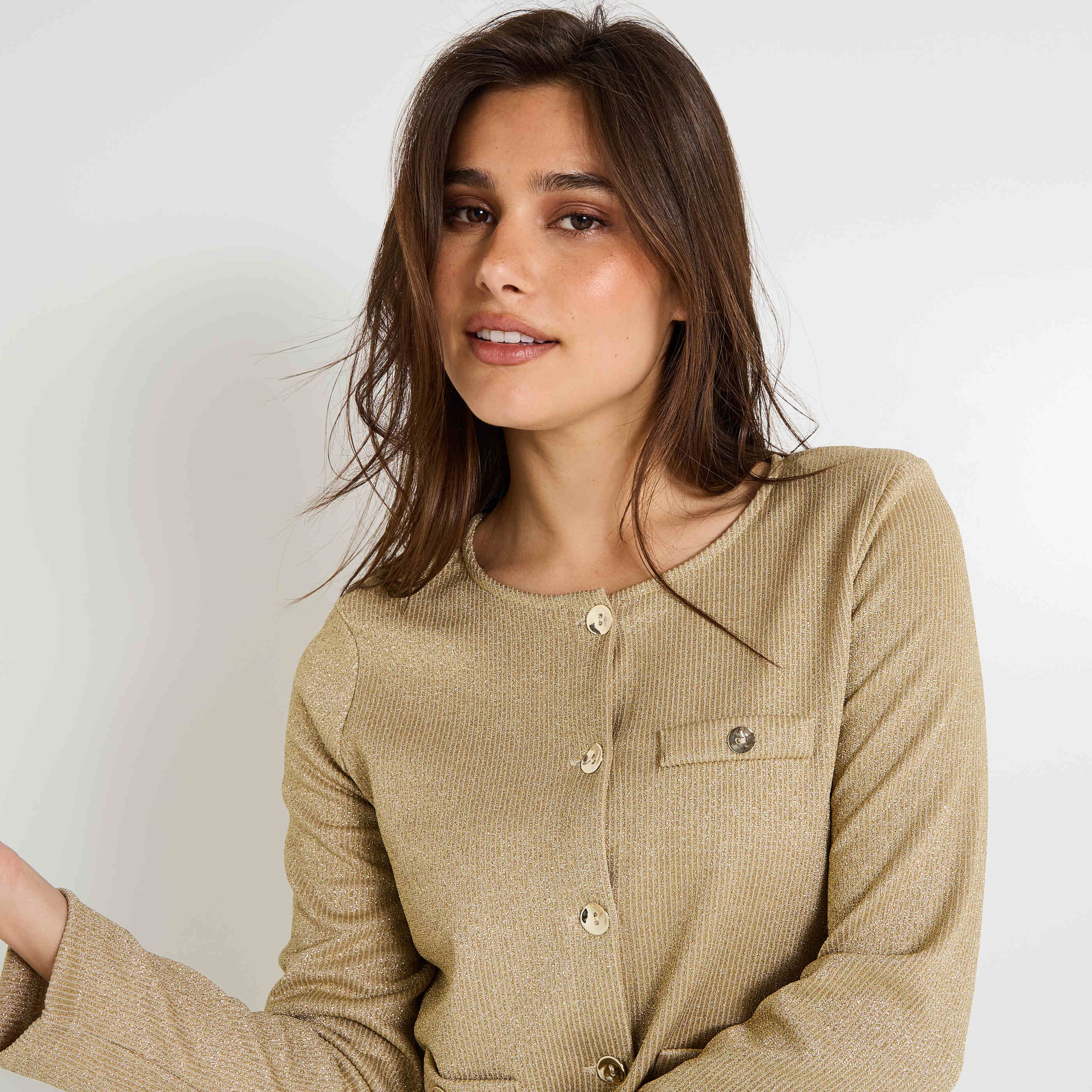 Veste en maille iris&eacute;e femme