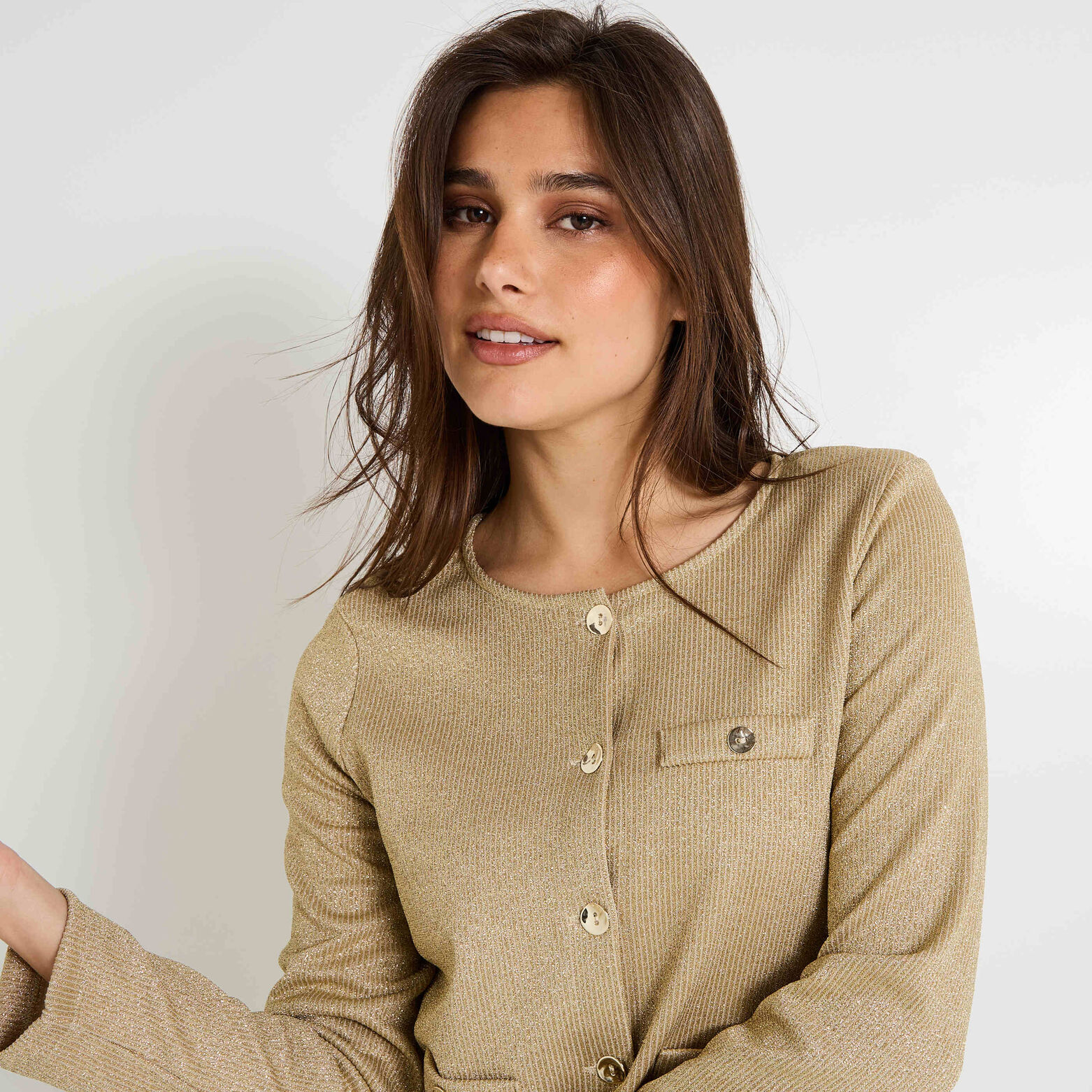 Veste en maille irisée femme