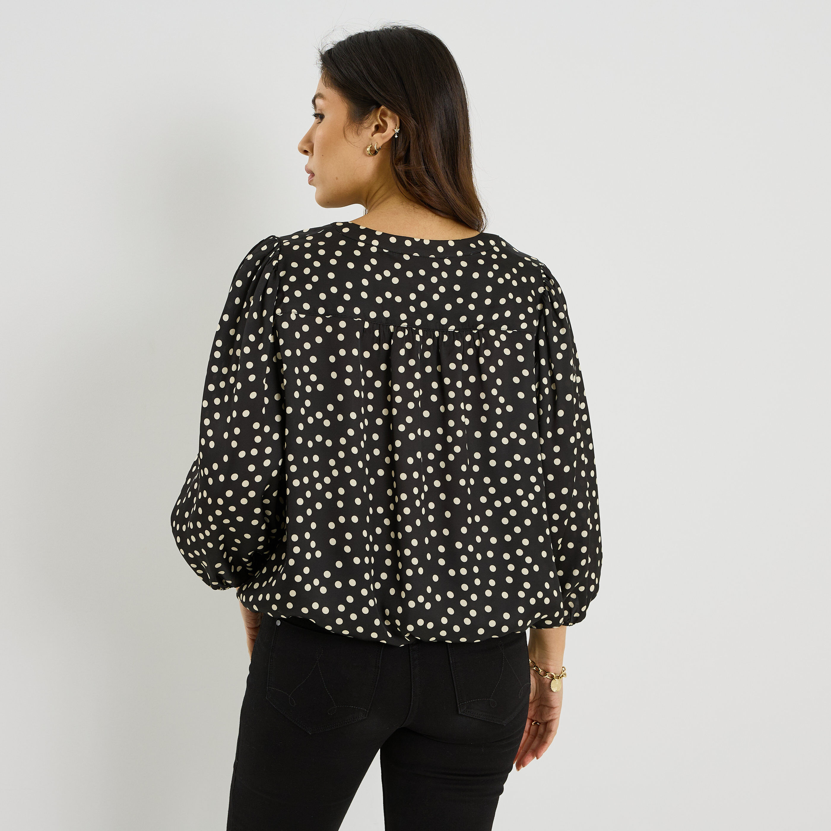 Blouse imprim&eacute; pois femme