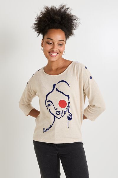 T-shirt doudou imprimé femme