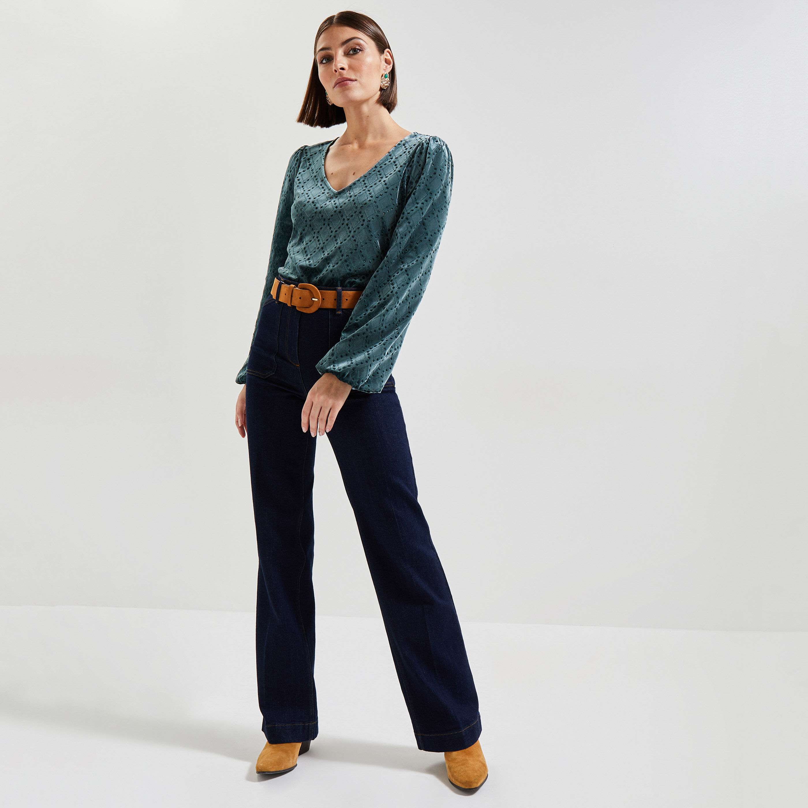 Blouse velours femme sale