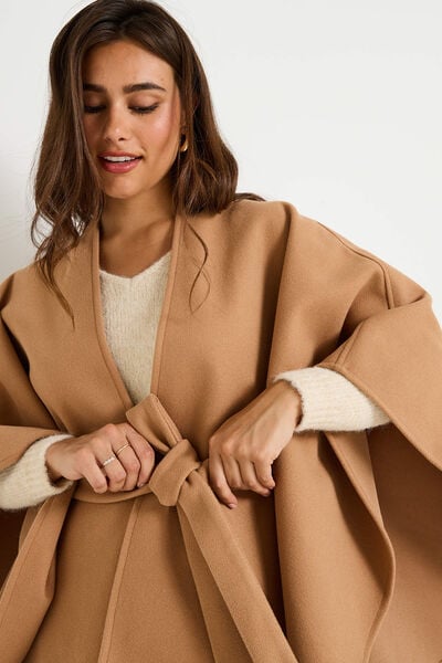 Poncho cape avec ceinture