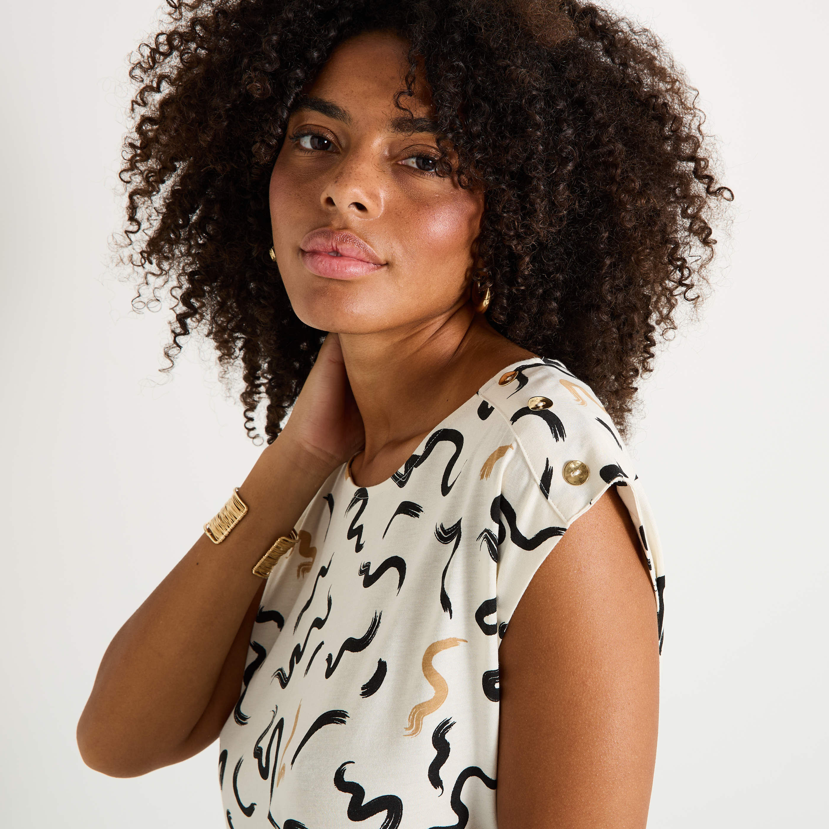 T-shirt imprim&eacute; manches courtes femme