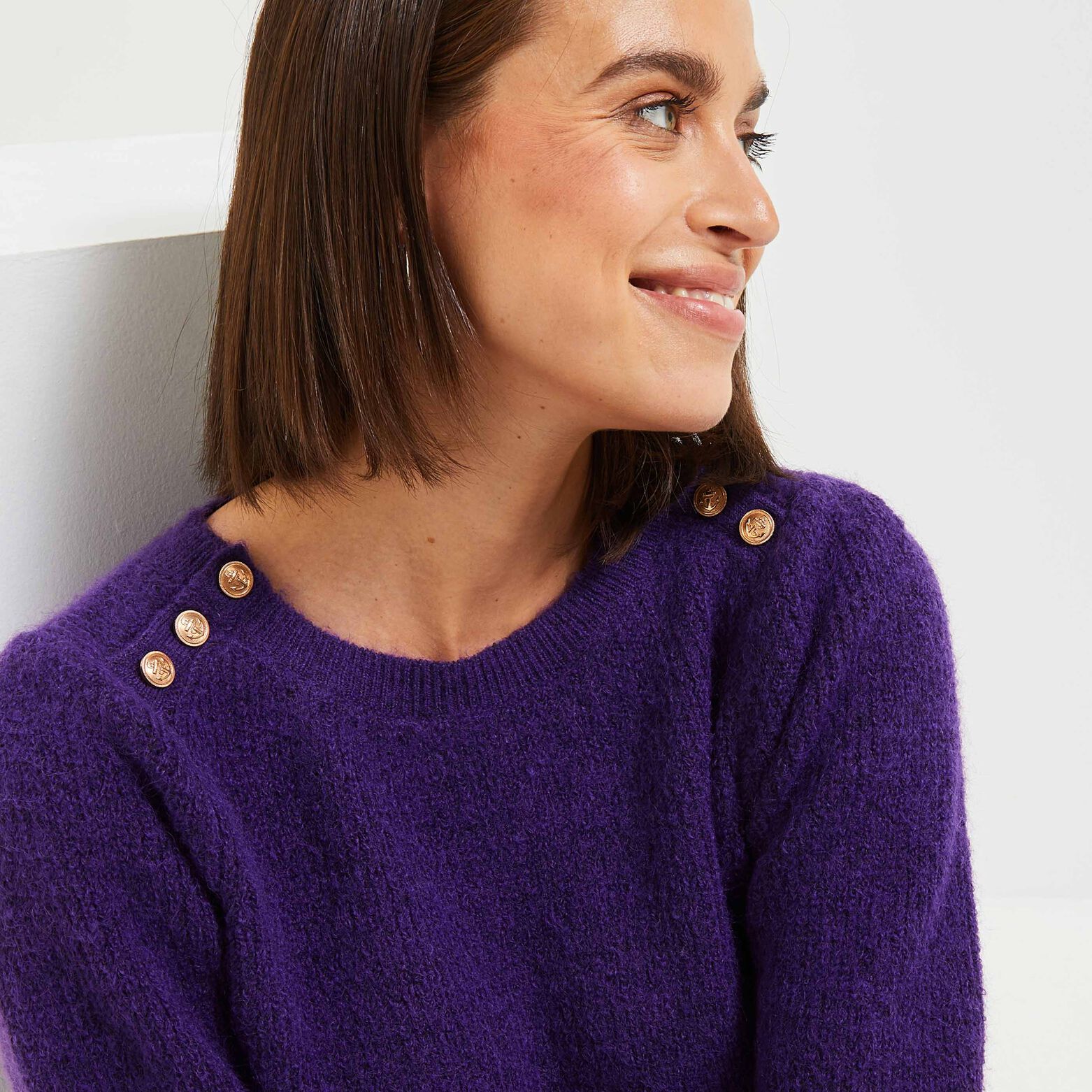 Pull col rond femme