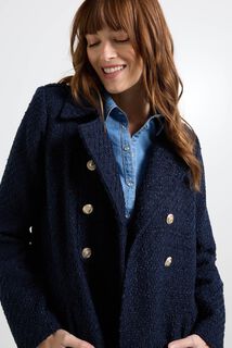 Manteau tweed boutons femme