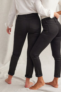 Jean raccourci taille haute femme