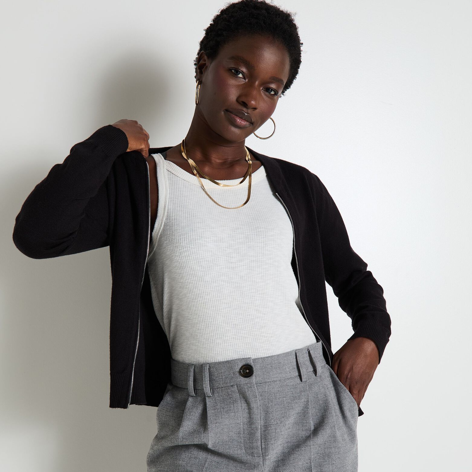 Gilet zippé femme