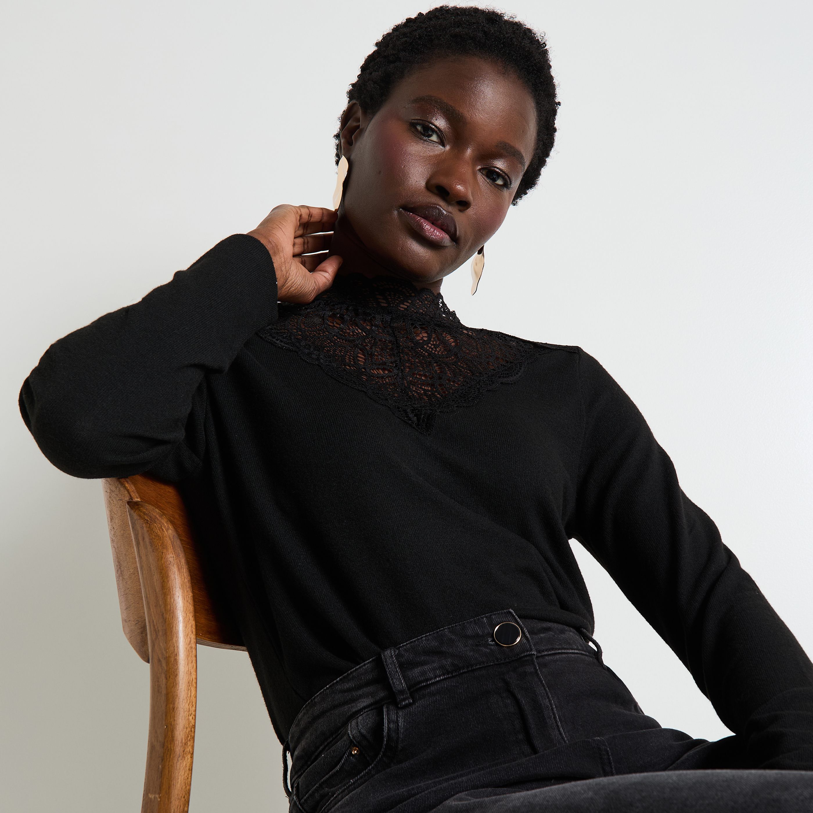 T-shirt col montant femme