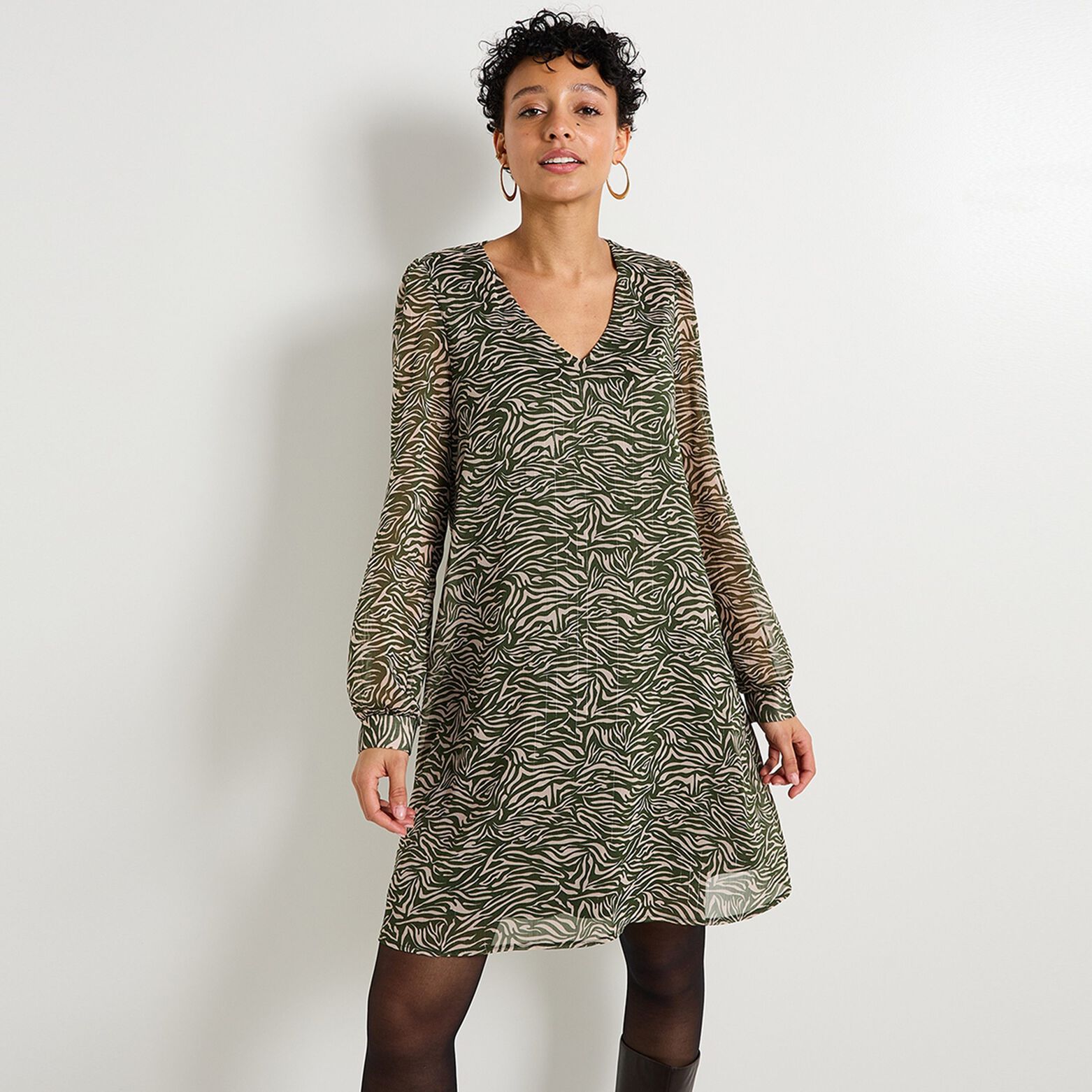 Robe voile imprimée femme