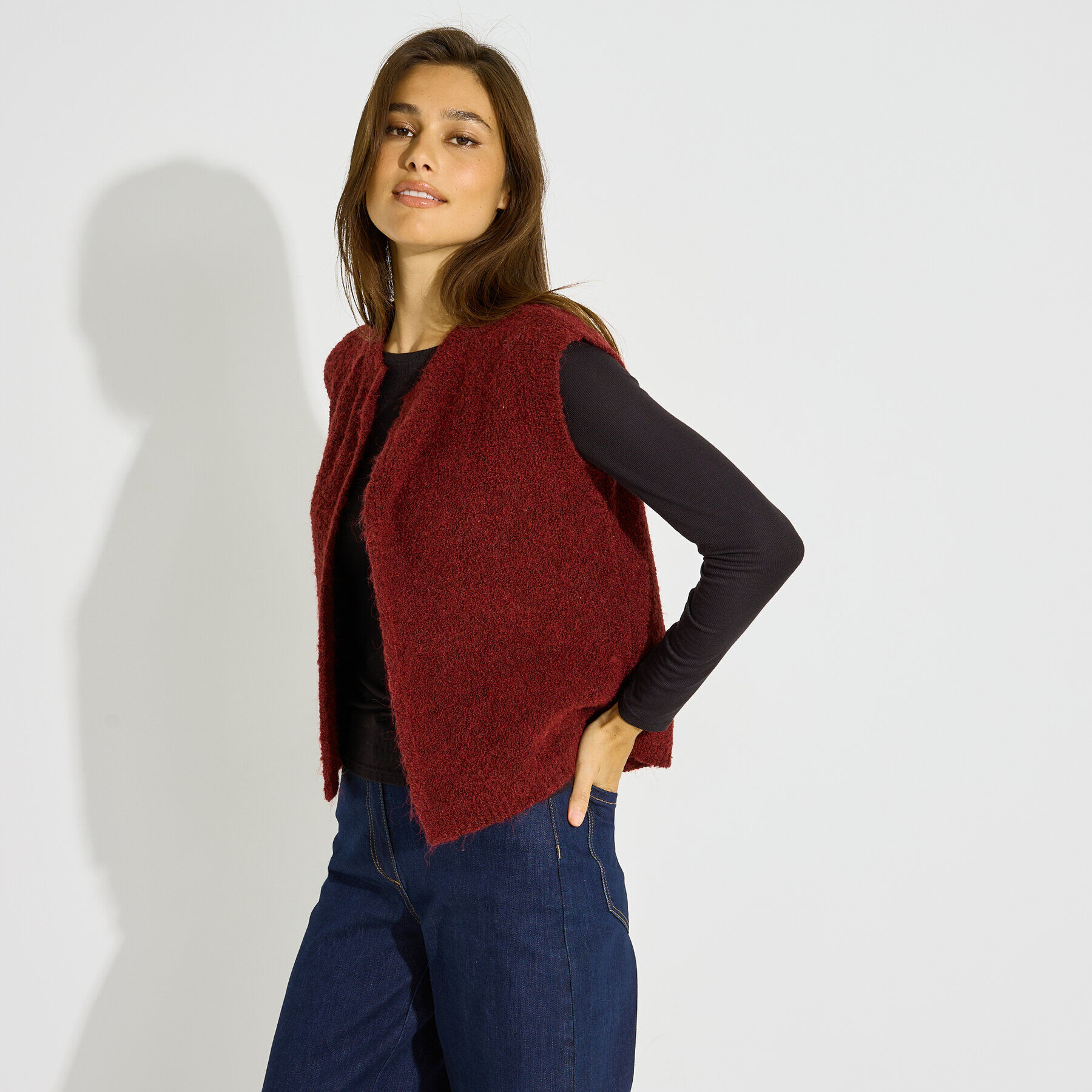 Gilet uni sans manches femme