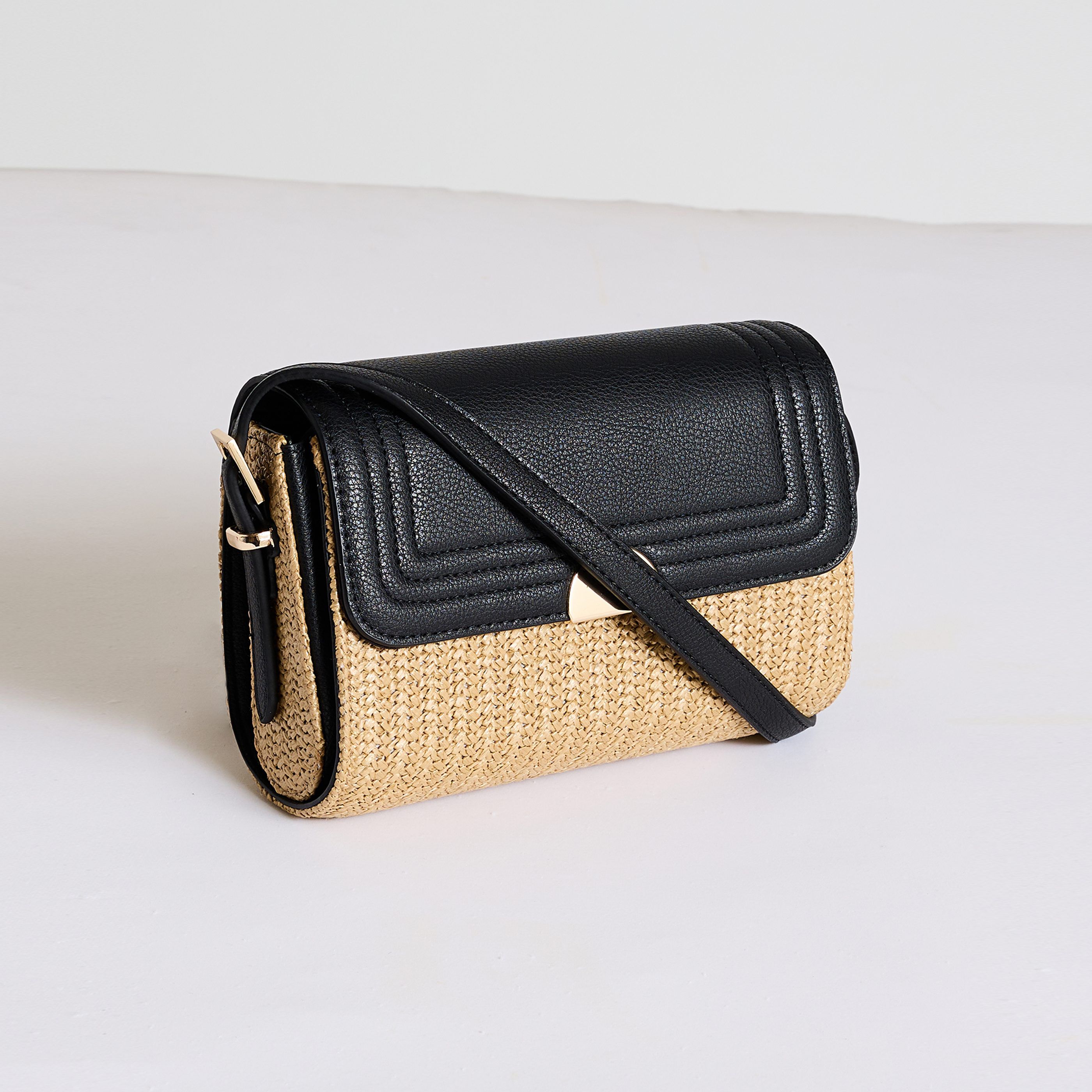 Sac en paille noir top