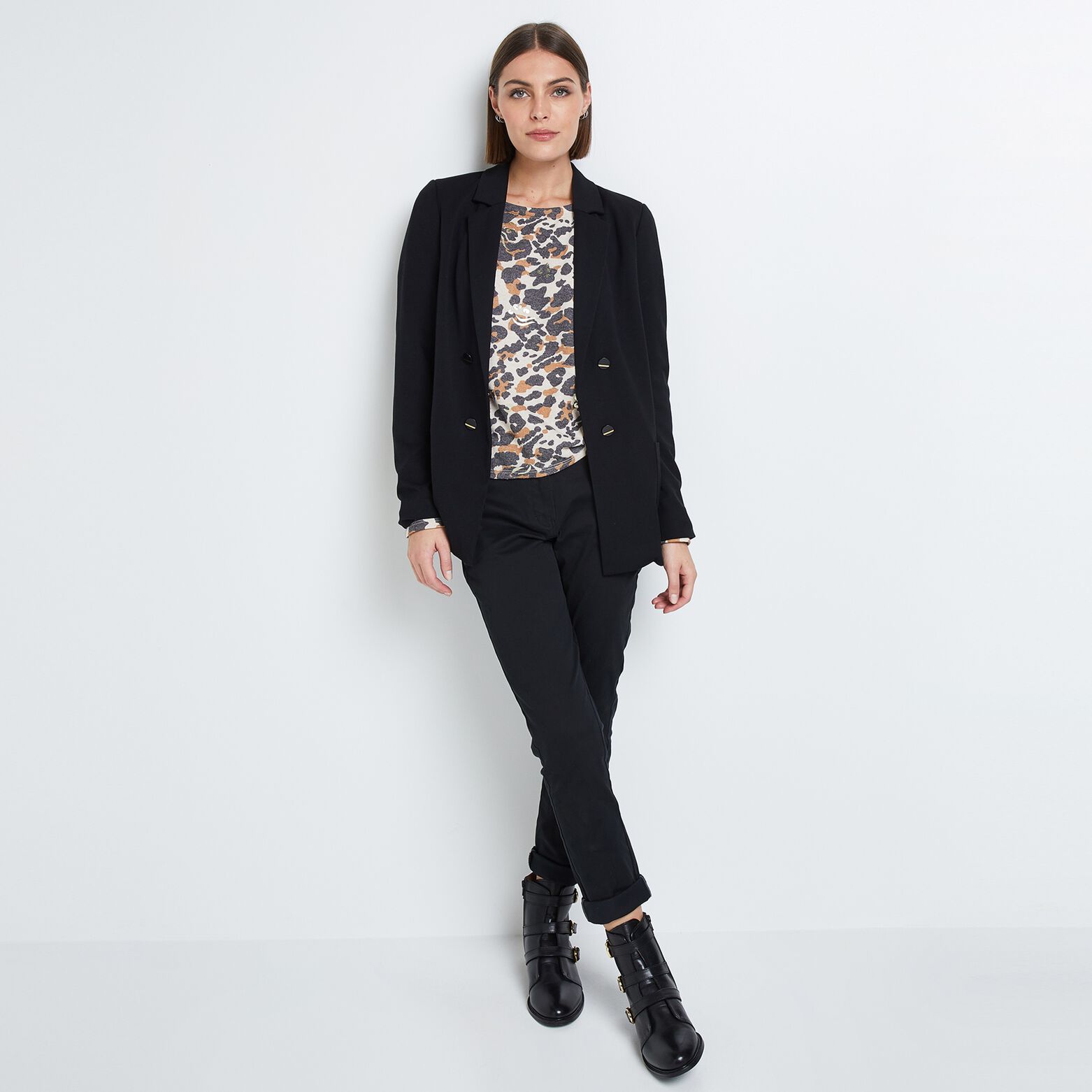 Pantalon chino avec ceinture femme