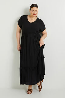 Robe longue crepon femme