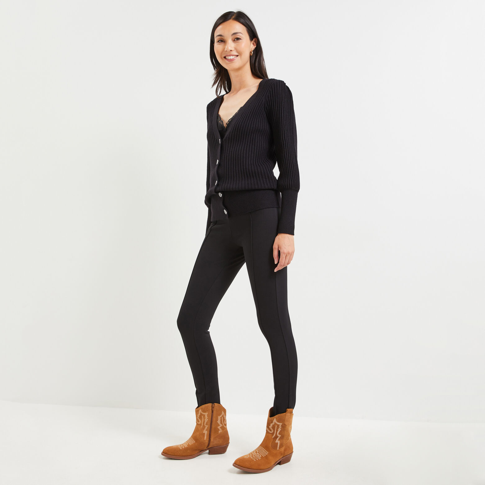 Gilet en maille cotelée