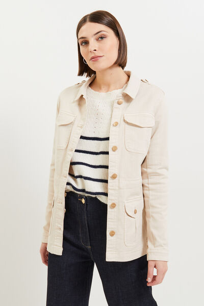 Veste saharienne denim femme